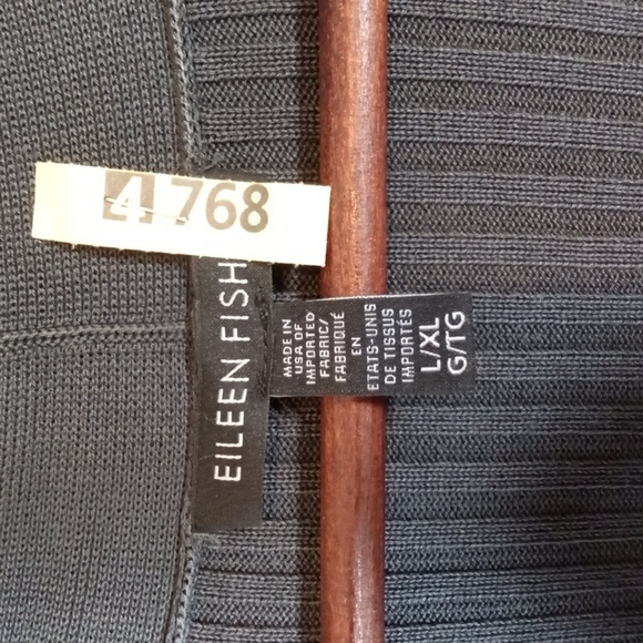 Eileen Fisher Charcoal Open Cardigan Kimono Travel Tensel Layer Womens Large/XL - Picture 4 of 8